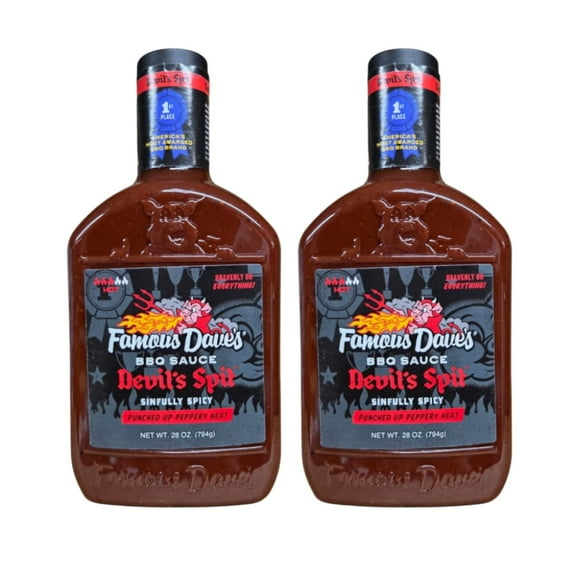 (2 Pack) Famous Dave's Devil's Spit BBQ Sauce, 28 oz