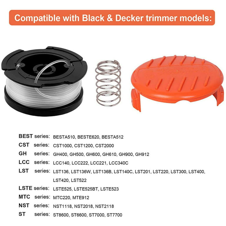 Black and Decker 2 Pack Spool Cap & Spring for AFS Trimmer # 385022-03N-2PK