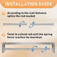 thumbnail image 4 of GPED Adjustable Spring Tension Closet Rod for Hanging Clothes, 31 to 80 Inch, 1 Inch Diameter Closet Shelves, Easy No-Drill Installation, Rust-Resistant Stainless Steel, Silver, 4 of 7