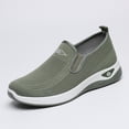 thumbnail image 6 of Floleo Women's Slip-On Hollow Knit Mesh Walking Shoes, Round Toe Cushioned Curved Midsole Footwear, Six Solid Tone Non-Slip Breathable Daily Casual Loafers(Khaki,10), 6 of 6