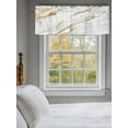 thumbnail image 3 of White Gold Marble Valances for Windows, Rod Pocket Kitchen Valance Curtains - Soft & Washable Small Window Treatment for Living Room,&nbsp;Bathroom, Modern, 54x18inch, 3 of 9