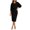 Black, variant on Women Cowl Neck 3/4 Sleeve Midi Dresses Office Commuter Cocktail Business Slim Fit Dresses for Ladies