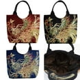 thumbnail image 3 of Cbcbtwo Women's Canvas Phoenix Pattern Embroidery Ethnic Style Shoulder Tote Bag, Blue, 3 of 5