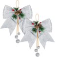 thumbnail image 1 of 2 Pcs Décorations de Noël Nœuds Couronnes Rouges Grands Nœuds de Sapin de Noël Nœuds à Paillettes Nœuds Décoratifs pour Maison Fête de Noël 9.8 x 11.8 Po, 1 of 10