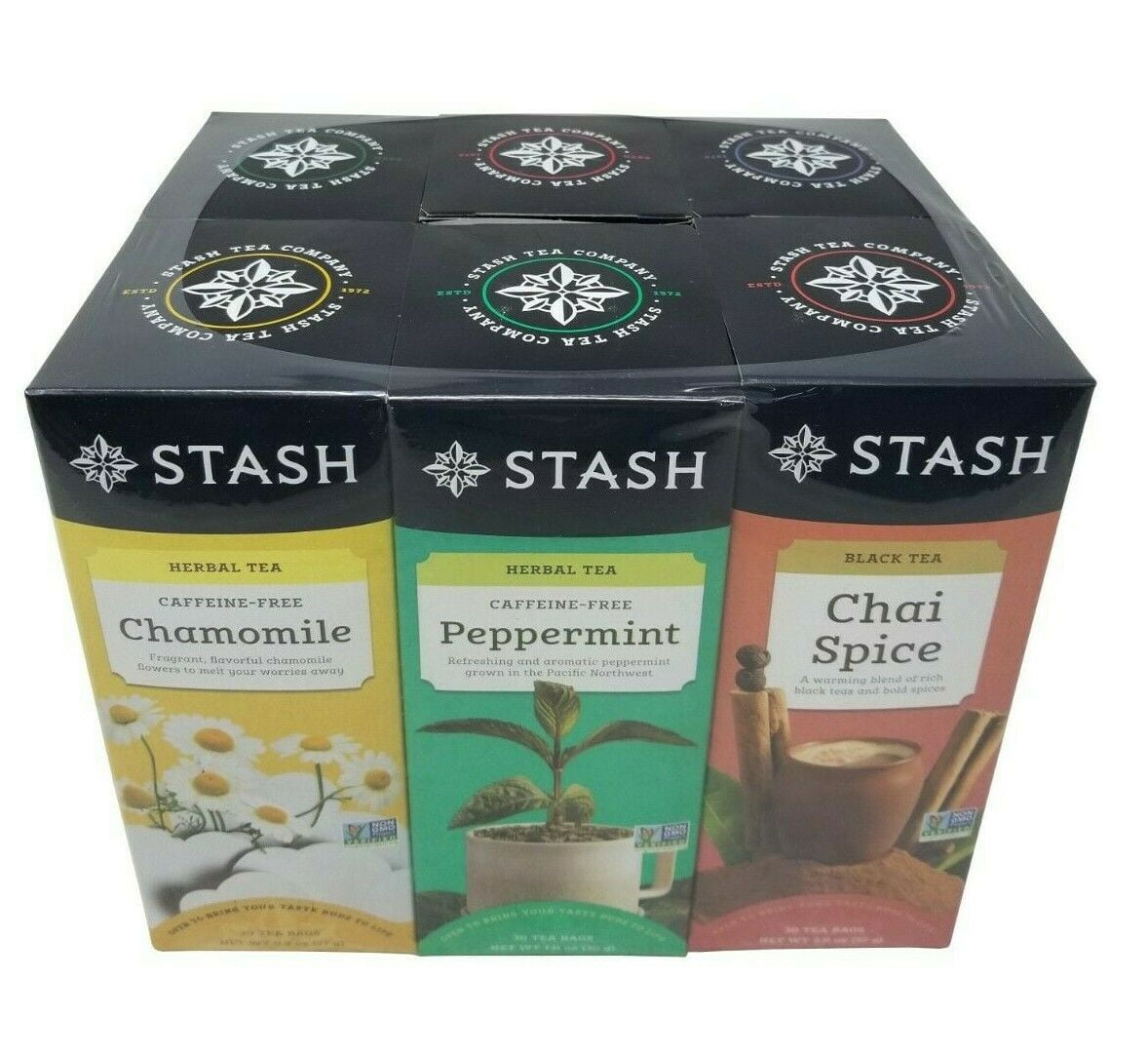 Stash Tea Company Tea Bags - Herbal, Green & Black 6 Packs