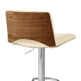 thumbnail image 4 of 42" Cream Faux Leather And Manufactured Wood Swivel Low Back Adjustable Height Bar Chair, 4 of 10
