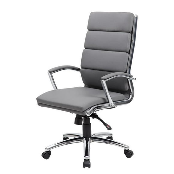 Kingfisher Lane Fauteuil de Direction Pivotant Moderne en Tissu, Gris