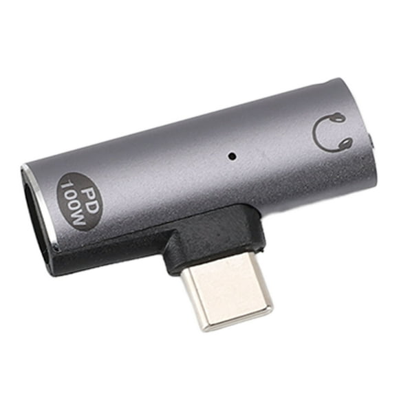 USB C to Headphone Charger Adapter, 2 in 1 USB C to 3.5mm Headphone Jack Adapter, USB C Male to 3.5mm Female Headphone Jack with PD 100W Fast Charge Port for PD