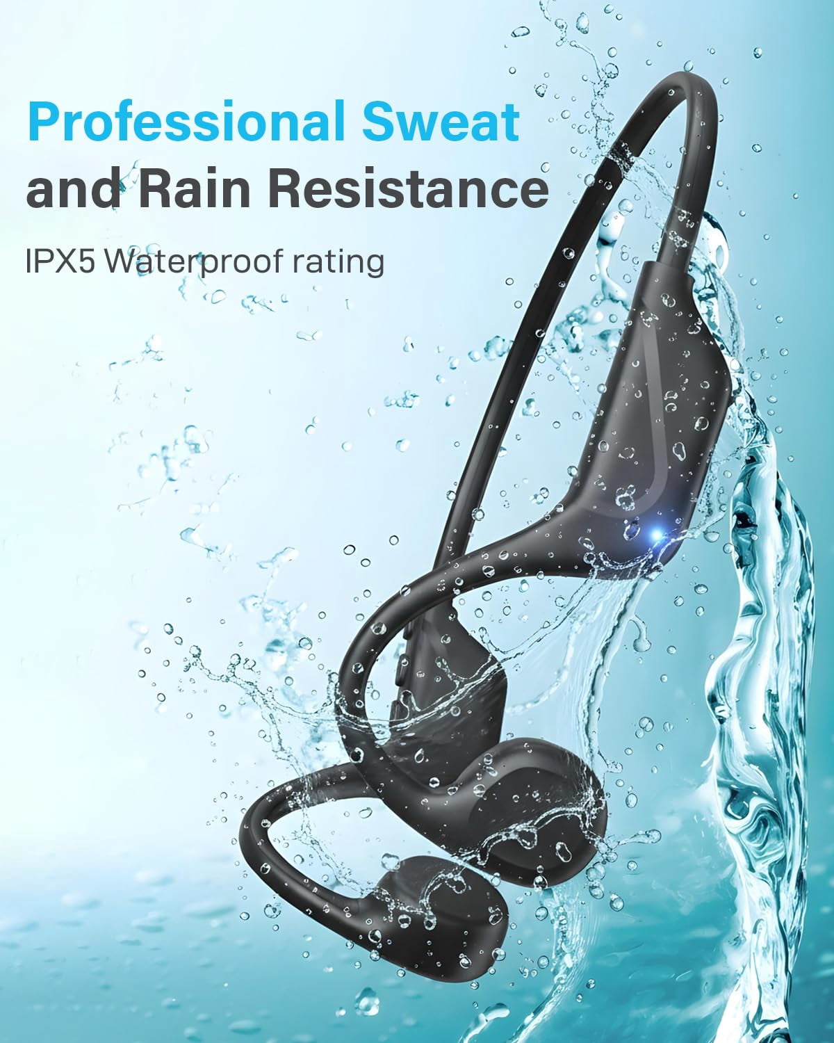 Bone conduction headphones Bluetooth, 2025 upgrade wireless headphones 5.4 Bone Conduction Headphones, waterproof sweatproof sports headphones for fitness cycling driving running