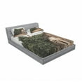 thumbnail image 3 of Ambesonne Rustic Fitted Sheet & Pillow Sham Set, House Rural Ivy, Twinxl, Beige Green, 3 of 3