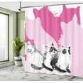 thumbnail image 5 of Ambesonne Animal Shower Curtain, Cats Kittens, 69"Wx84"L, Pale Pink Hot Pink, 5 of 5