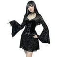 thumbnail image 6 of Wdgfv Costumes for Morticia Long Black Gothic Bat Sleeve Dress Halloween Cosplay Costumes for Women, 6 of 9