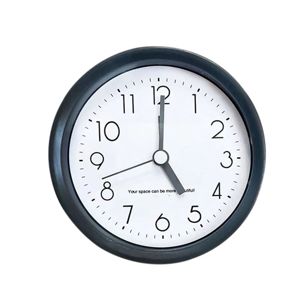 DESIGNICE Sealed Indoor Outdoor Clock Waterproof,Weatherproof Wall Clocks for Pool Patio Outside Home(10Cm10Cm4Cm,Black)(Battery Not Included)