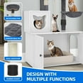 thumbnail image 5 of Dextrus 2-in-1 Cat Tree with Litter Box Enclosure,53.5" Large Modern Cat Condo with Scratching Posts, Perch, Food Station, Hammocks, Scratch Post, White, 5 of 10