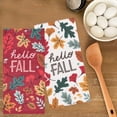 thumbnail image 5 of Celebrate Hello Fall Kitchen Towels 2-Pack, Falling Leaves Print, Multicolor, Absorbent Cotton, 5 of 8