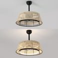 thumbnail image 6 of JONATHAN Y Cressida 23.75" Traditional Bohemian 6-Speed Metal/Bamboo Mobile-App/Remote-Controlled Height-Adjustable Dimmable Caged Integrated LED Ceiling Fan, Light Brown/Black, 6 of 11