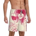 thumbnail image 2 of Honeii Ace Of Diamonds Lady Print Men's Pajama Sleepwear Shorts - a comfy pajama bottom and lounge short for Relaxed Home Wear-Medium, 2 of 6