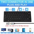 thumbnail image 2 of ERDS-Ultra-Slim 78keys USB-C Mini Wired Keyboard with Media Hotkeys for Apple Mac Pro, MacBook 56Pro/ iMac, Air, Mac Mini, Laptop Computers, Windows Desktop PC 11/10/8/7, With USB-C to A OTG Adapter,, 2 of 4