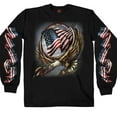 thumbnail image 2 of Hot Leathers GMS2427 Men’s ‘Hoop Eagle’ Long Sleeve Black T-Shirt Medium, 2 of 2