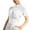 White, variant on fatyb Women's Ruched Tops High Neck Short Sleeve Slim Shirts Solid Color Going out Basic Tees Fashion