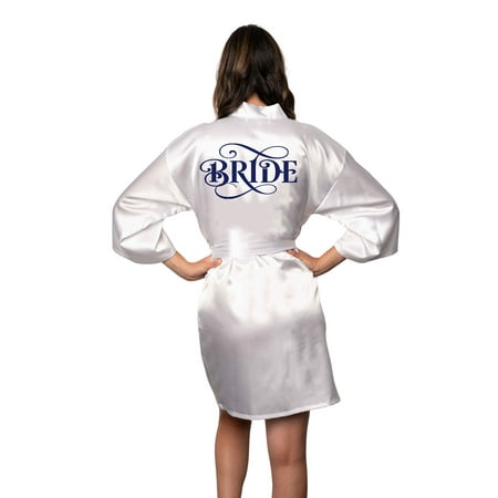Bridal Party Robes w Bride, Bridesmaid, Maid of Honor & Flower Girl Prints, Toddler-4XL Size, Satin Getting Ready Robes