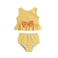 thumbnail image 1 of Toddler Girl Swimsuits 2 Piece Cute Tankini Bathing Suit Striped Ruffle Girls Bathing Suits 3-4 Years, 1 of 6