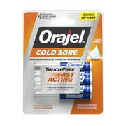 Orajel Touch Free Cold Sore Treatment .12oz, Liquid Formula, Provides Immediate & Targeted Pain Relief, Bonus Size, 6 Applicators