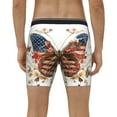 thumbnail image 2 of Men's Boxer Briefs, American Flag Butterfly Blooms Soft and Breathable Mens Underwear Boxer Briefs With Widen Waist, 2 of 5