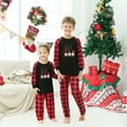 thumbnail image 6 of Odeerbi Christmas Pajamas for Family Plaid Holiday Long Sleeve Family Christmas Pajamas Matching Sets Kids Fashion Plaid Print Blouse Tops Pants Sleepwear Xmas Family Matching PJs Set Red, 6 of 6