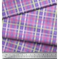 thumbnail image 2 of Soimoi Purple Cotton Poplin Fabric Check Check Printed Craft Fabric by the Yard 42 Inch Wide, 2 of 3