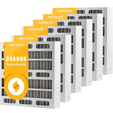 

SpiroPure 15.38x19.38x4 MERV 8 Odor Reduction Air Filters - Made in USA (6 Pack)