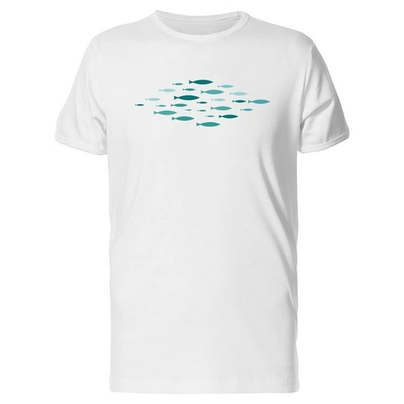 Cute Watercolor Fishes Group Tee Men's -Image by Shutterstock