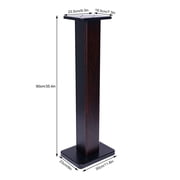 2x Walnut Wood Speaker Stands Home Theatre Bookshelf Surround Sound Support 90cm