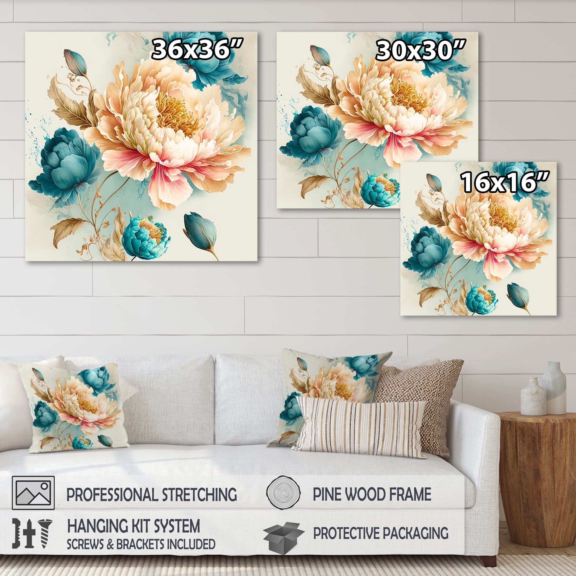 Designart Vibrant Floral Bunch IV Canvas Wall Art