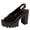 Black, variant on Women Embossed Chunky Heel Slingback Sandals Patent Leather Open Toe Summer Non Slip Beach Comfortable Shoes, Beige