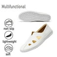 thumbnail image 4 of Mens Genuine Leather Loafers Soft Sole Non-slip Driving Shoes Soft Lightweight Walking Shoes Fashion Casual Shoes White 6.5 US, 4 of 7