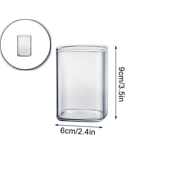 VQPeo Square Glass Cups Clear Glassware Tumbler Highball Drinking Glasses for Water Wine Beer Cocktails Juice Iced Tea Coffee