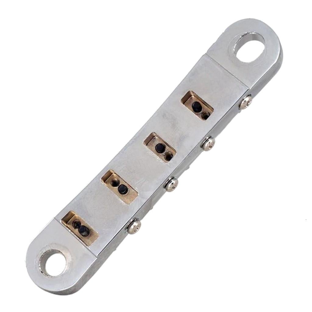 CEORPER Guitar Tune O-Matic Roller Saddles Bridge with Wrench Set Replacement Parts LP Style 4 String Electric Guitar Bridge
