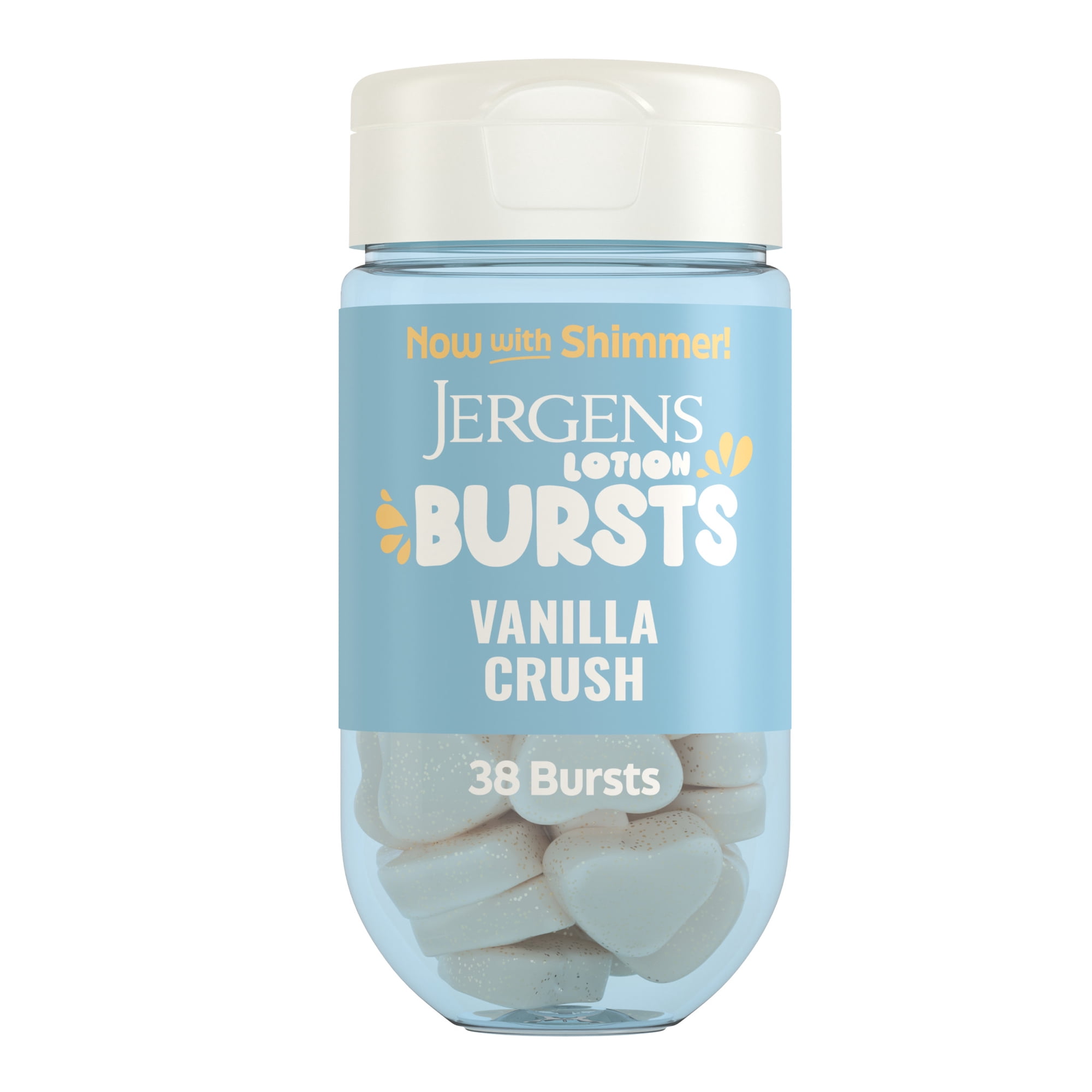 Jergens Vanilla Crush Lotion Bursts, Heart-Shaped Moisturizer, 38 Ct