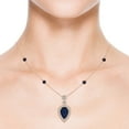 thumbnail image 4 of ANGARA Natural 1.52 Ct Inverted Pear Sapphire Necklace with Diamonds in 14K Rose Gold for Women (Size-9x6mm) | Anniversary, Jewelry Gift for Women | Natural Blue Sapphire Necklace, 4 of 8