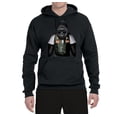 thumbnail image 2 of Cool Silverback Gorilla with Sunglasses and Biker Vest | Mens Animal Lover Hooded Sweatshirt Graphic Hoodie, Black, Small, 2 of 3