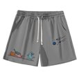 thumbnail image 3 of CONZONE Mens Casual Shorts Elastic Waist Drawstring Summer Shorts for Men Dinosaur Graphic Lightweight Loose Fit Workout Gym Shorts With Pockets, 3 of 5