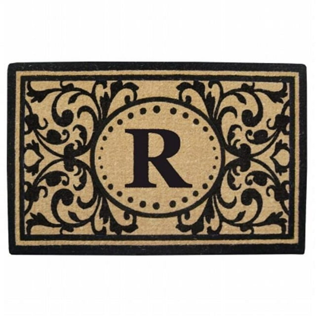 Nedia Home O2325R Tapis de Coco Historique Robuste de 30 x 48 Po Monogrammé R