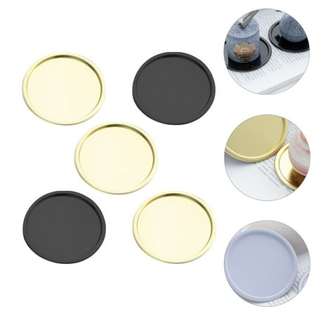 

5Pcs Small Round Trays Candle Plates for Table Centerpiece Wedding Decorations