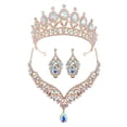 thumbnail image 1 of 1 juego elegante de joyas de novia, conjunto de corona, collar y pendientes para boda, conjunto de joyas de novia para bodas, corona, diadema, collar y pendientes con diamantes de imitación, 1 of 7