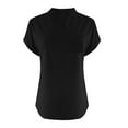 thumbnail image 4 of Black Women Shirts, Women'S Fashion Casual V Neck Short Sleeve Top T Shirt,Women Shirts 5XL, 4 of 5