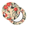 Lsque Roosters And Peonies Flowers Pattern Round Bar chair cushion