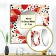thumbnail image 3 of Designart "Motif de Pois Rouges et Blancs II" Miroir Carré 0 pour Décoration Murale - Grand Miroir Carré Rouge Imprimé Décoration Murale - Miroir Carré Moderne pour Salon, 3 of 5