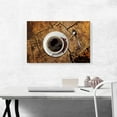 thumbnail image 2 of ARTCANVAS Coffee on Wooden Table Coffee Shop decor Canvas Art Print - Size: 26" x 18" (0.75" Deep), 2 of 9