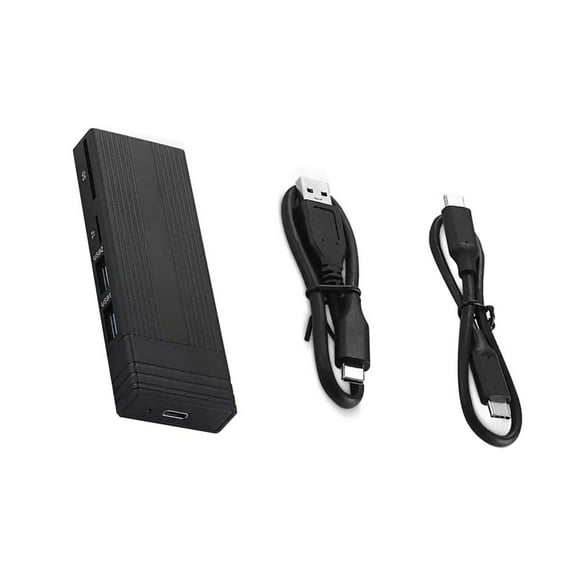MesaSe All-in-One M.2 NVMe/SATA SSD Enclosure & USB Hub Solution for Data Backup and Device Connectivity